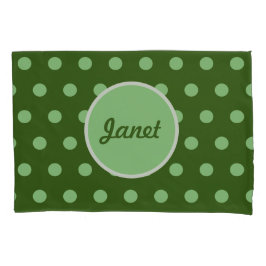 Personalisiert Polka Dot Pillowcase (Hunter Green) Kissenbezug