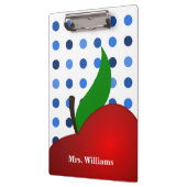 Personalisiert Polka Dot Red Apple Teacher Klemmbrett (Links)