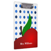 Personalisiert Polka Dot Red Apple Teacher Klemmbrett (Rechts)