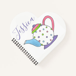 Personalisiert Polka Dot Teapot Tee Tee Tee Party Notizblock