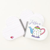 Personalisiert Polka Dot Teapot Tee Tee Tee Party Notizblock (Innenseite)