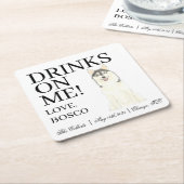 Personalisiert Pomsky Dog Wedding Rechteckiger Pappuntersetzer (angewinkelt)