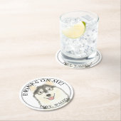 Personalisiert Pomsky Dog Wedding Runder Pappuntersetzer (Vor Ort)