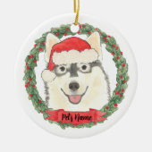 Personalisiert Pomsky Keramik Ornament (Vorne)