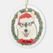 Personalisiert Pomsky Keramik Ornament (Links)
