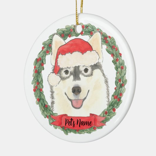 Personalisiert Pomsky Keramik Ornament (Links)
