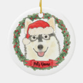 Personalisiert Pomsky Keramik Ornament (Hinten)