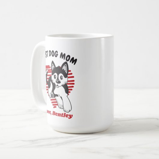 Personalisiert Pomsky Puppy Dog Mama Individuelle Kaffeetasse (Vorderseite Links)