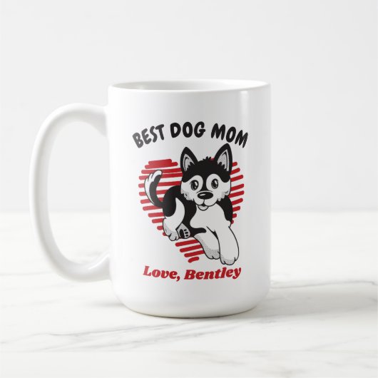 Personalisiert Pomsky Puppy Dog Mama Individuelle Kaffeetasse (Links)