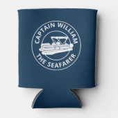 Personalisiert Pontoon Boat Owners White Navy Dosenkühler (Vorderseite)