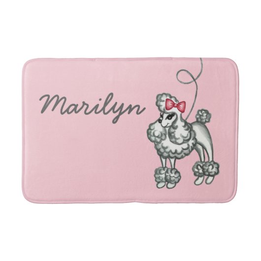 Personalisiert Poodle Bath Mat Badematte (Vorderseite)