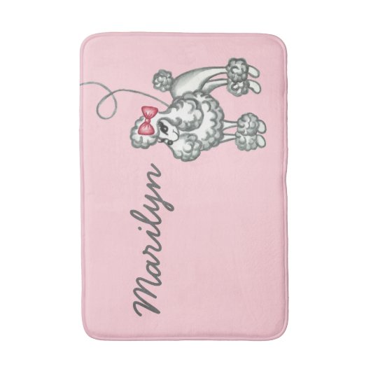 Personalisiert Poodle Bath Mat Badematte (Vorderseite Vertikal)