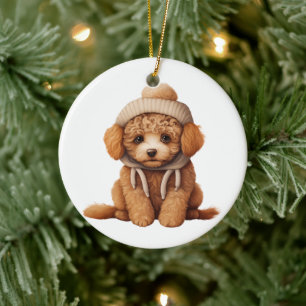 Personalisiert Poodle Dog Art Keramik Ornament