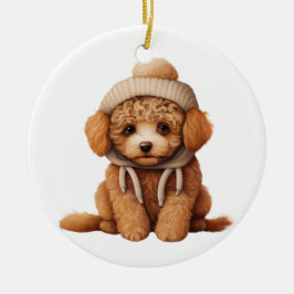 Personalisiert Poodle Dog Art Keramik Ornament