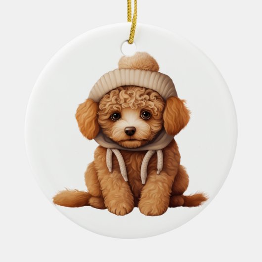 Personalisiert Poodle Dog Art Keramik Ornament (Vorne)