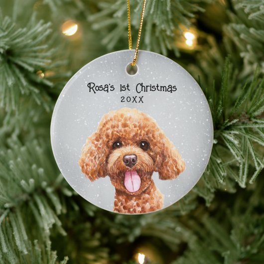 Personalisiert Poodle Keramik Ornament (Baum)