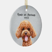 Personalisiert Poodle Keramik Ornament (Rechts)