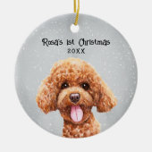 Personalisiert Poodle Keramik Ornament (Vorne)