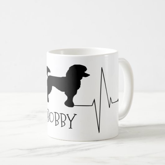 Personalisiert Poodle Liebe Mein Hund Herzschlag Kaffeetasse (VorderseiteRechts)