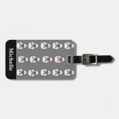 Personalisiert Poodle Pattern Funny Gepäckanhänger (Vorderseite horizontal)