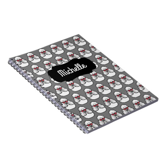 Personalisiert Poodle Pattern Funny Notizblock (Rechte Seite)