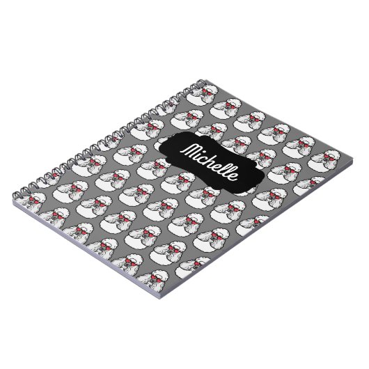 Personalisiert Poodle Pattern Funny Notizblock (Linke Seite)