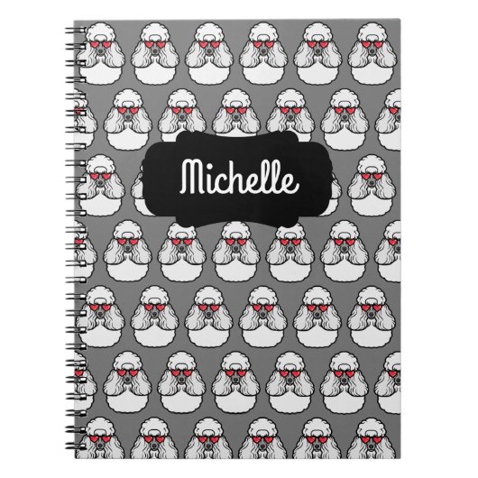 Personalisiert Poodle Pattern Funny Notizblock (Vorderseite)