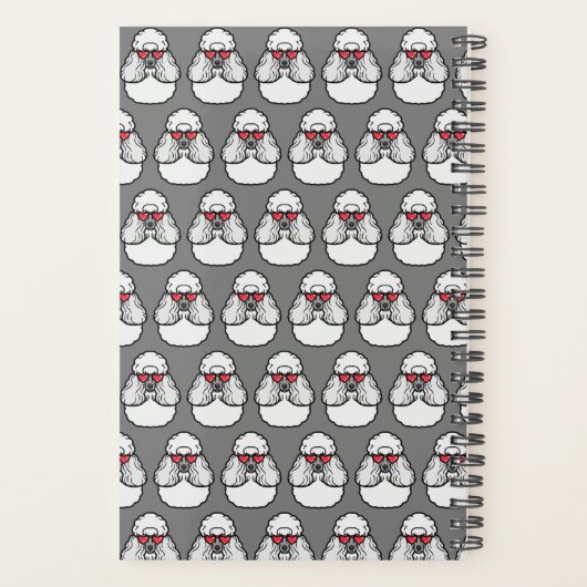 Personalisiert Poodle Pattern Funny Planer (Rückseite)