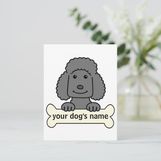 Personalisiert Poodle Postkarte (Stehend Vorderseite)