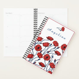 Personalisiert Poppy Blume Bouquet Planer