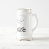 Personalisiert Portland Skyline Bierglas (VorderseiteRechts)