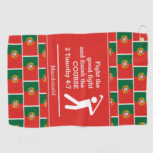 Personalisiert PORTUGAL Christlich Golfhandtuch (Horizontal)