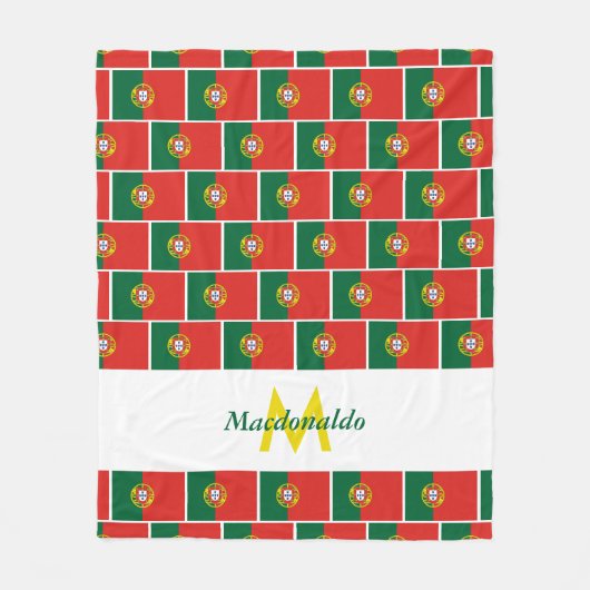 Personalisiert PORTUGIESE FLAG Fleecedecke (Vorderseite)