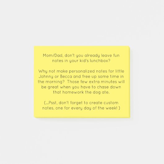 Personalisiert Post-it Klebezettel (Vorderseite)