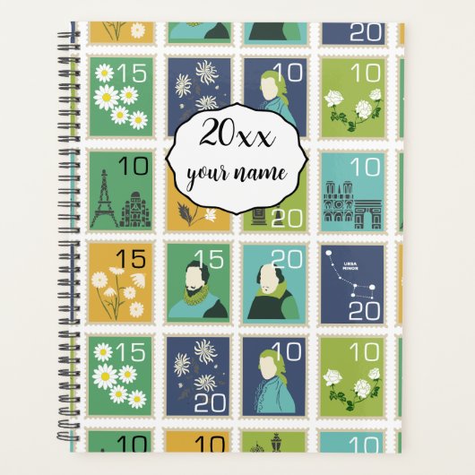 Personalisiert Postage Briefmarke Planer Notebook (Vorderseite)