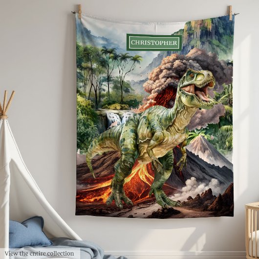 Personalisiert prähistorischer Dinosaurier Blanket Fleecedecke