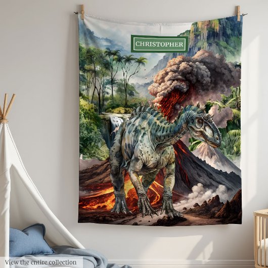 Personalisiert prähistorischer Dinosaurier Blanket Fleecedecke