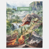 Personalisiert prähistorischer Dinosaurier Blanket Fleecedecke (Vorderseite)