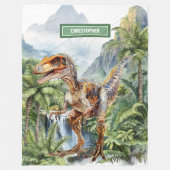Personalisiert prähistorischer Dinosaurier Blanket Fleecedecke (Vorderseite)