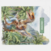 Personalisiert prähistorischer Dinosaurier Blanket Fleecedecke (Vorderseite (Horizontal))