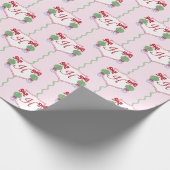 Personalisiert Preppy Christmas Monogram Wappen Geschenkpapier (Ecke)