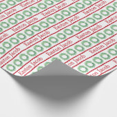 Personalisiert Preppy Christmas Wreath Geschenkpapier (Ecke)