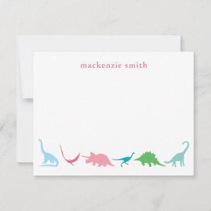 Personalisiert Preppy Dinosaur Vielen Dank, Statio Mitteilungskarte