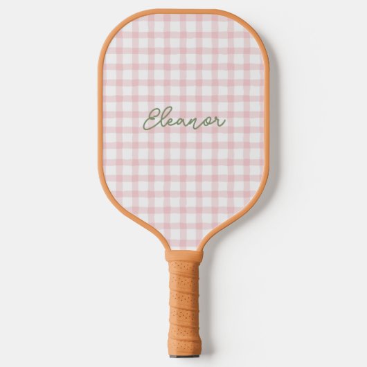 Personalisiert Preppy Gingham Pickleball Paddle (Vorderseite)