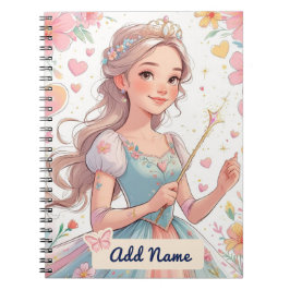 Personalisiert Princess-Notebook - Name hinzufügen Notizblock