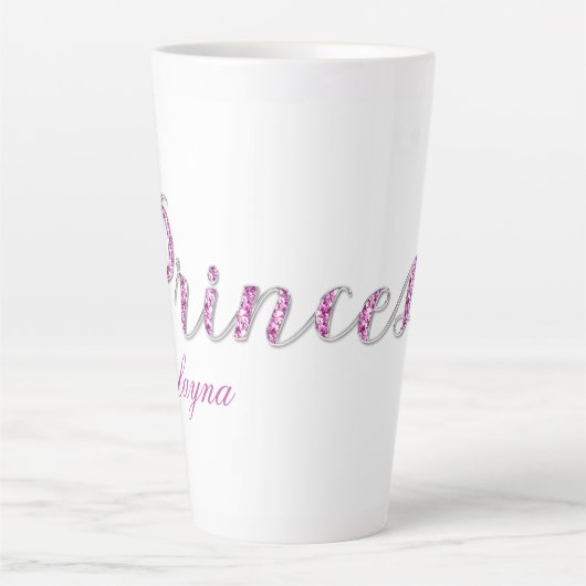 Personalisiert Princess Sparkle Pink Diamond Milchtasse (Vorderseite)