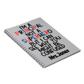 Personalisiert Principal Red Black Superhero Notizblock (Rechte Seite)