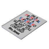 Personalisiert Principal Red Black Superhero Notizblock (Linke Seite)