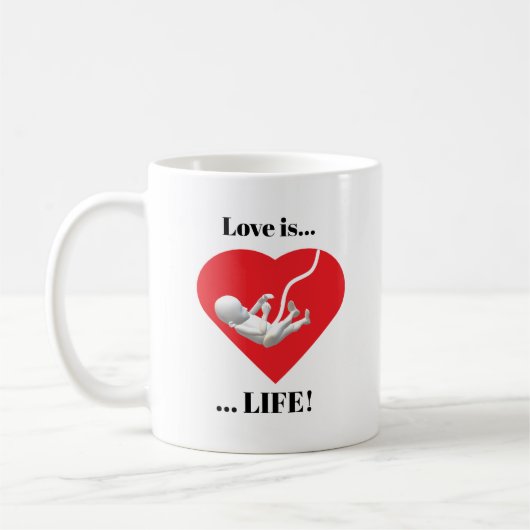 Personalisiert Pro-Life Kaffeetasse (Links)
