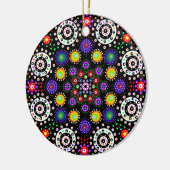 Personalisiert Psychedelic Dot Mandala Weihnachten Keramik Ornament (Links)